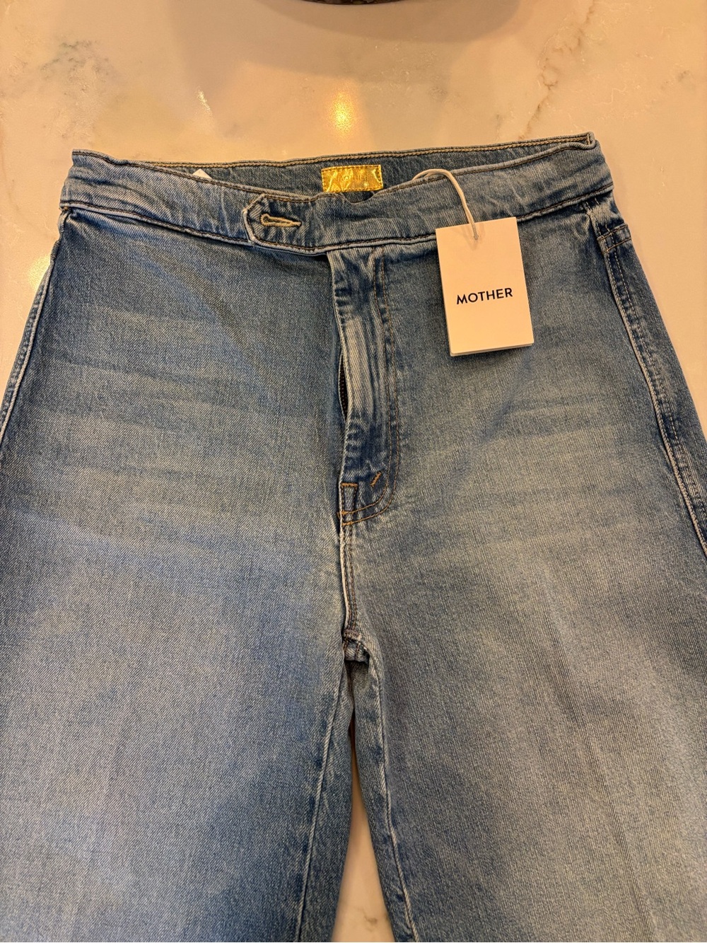 MOTHER The Tab Roller Skimp Fight For Your Right Blue & White Size 28